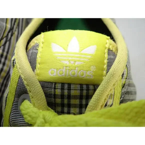Adidas Plaid Sneakers with Neon‎ Yellow Accents - Picture 5 of 6